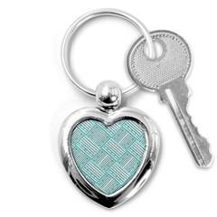 Wood Texture Diagonal Pastel Blue Key Chain (heart) by Mariart