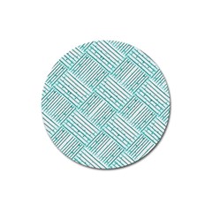 Wood Texture Diagonal Pastel Blue Magnet 3  (round) by Mariart