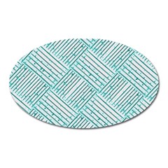 Wood Texture Diagonal Pastel Blue Oval Magnet by Mariart