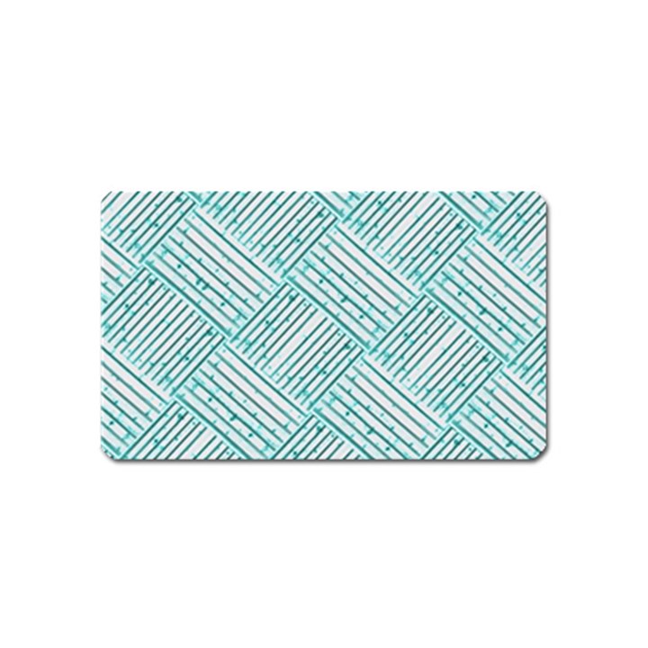 Wood Texture Diagonal Pastel Blue Magnet (Name Card)