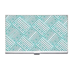 Wood Texture Diagonal Pastel Blue Business Card Holder by Mariart