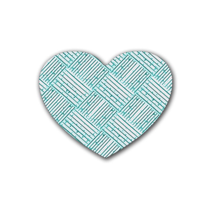 Wood Texture Diagonal Pastel Blue Heart Coaster (4 pack) 