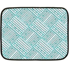 Wood Texture Diagonal Pastel Blue Double Sided Fleece Blanket (mini)  by Mariart