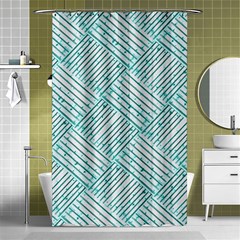 Wood Texture Diagonal Pastel Blue Shower Curtain 48  X 72  (small)  by Mariart