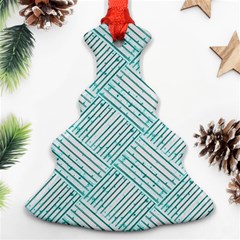 Wood Texture Diagonal Pastel Blue Ornament (christmas Tree)  by Mariart