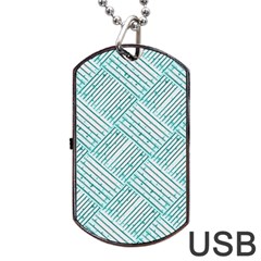 Wood Texture Diagonal Pastel Blue Dog Tag Usb Flash (one Side) by Mariart