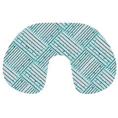 Wood Texture Diagonal Pastel Blue Travel Neck Pillow by Mariart