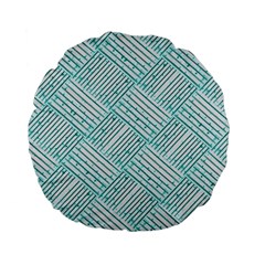 Wood Texture Diagonal Pastel Blue Standard 15  Premium Flano Round Cushions by Mariart