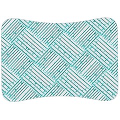 Wood Texture Diagonal Pastel Blue Velour Seat Head Rest Cushion