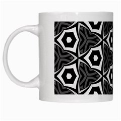 Black White Pattern White Mugs by Bajindul