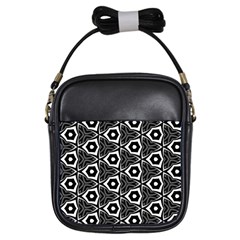 Black White Pattern Girls Sling Bag by Bajindul