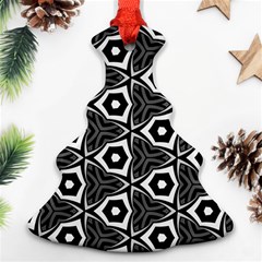 Black White Pattern Christmas Tree Ornament (two Sides) by Bajindul