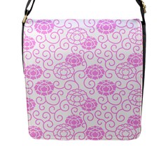 Spring Flowers Plant Flap Closure Messenger Bag (l)