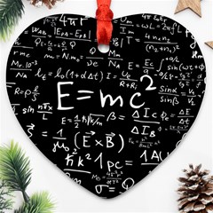 Science Albert Einstein Formula Mathematics Physics Special Relativity Heart Ornament (two Sides) by Sudhe