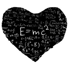 Science Albert Einstein Formula Mathematics Physics Special Relativity Large 19  Premium Heart Shape Cushions by Sudhe