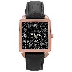 Science Albert Einstein Formula Mathematics Physics Special Relativity Rose Gold Leather Watch  by Sudhe