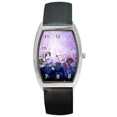 Elegant Floral Design Barrel Style Metal Watch by FantasyWorld7