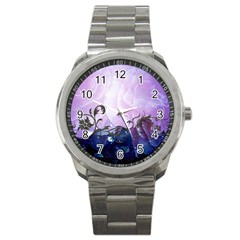 Elegant Floral Design Sport Metal Watch by FantasyWorld7