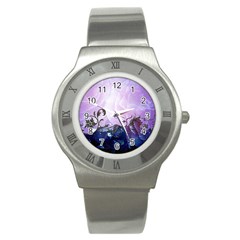 Elegant Floral Design Stainless Steel Watch by FantasyWorld7