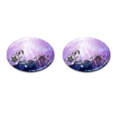 Elegant Floral Design Cufflinks (oval) by FantasyWorld7