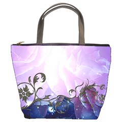 Elegant Floral Design Bucket Bag