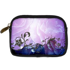 Elegant Floral Design Digital Camera Leather Case by FantasyWorld7