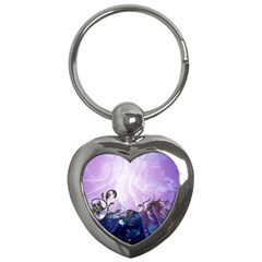 Elegant Floral Design Key Chain (heart) by FantasyWorld7