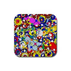 Dots 6 Rubber Coaster (square)  by impacteesstreetwearsix