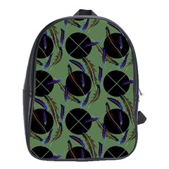 Feathers Pattern School Bag (xl) by bloomingvinedesign