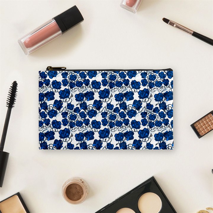 Blue Roses Cosmetic Bag (Small)