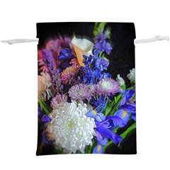 Blue White Purple Mixed Flowers  Lightweight Drawstring Pouch (xl) by bloomingvinedesign