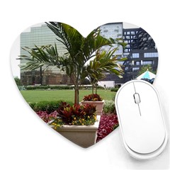 Columbus Commons In Late May  Heart Mousepads by Riverwoman