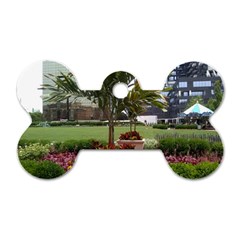 Columbus Commons In Late May  Dog Tag Bone (two Sides) by Riverwoman