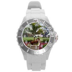 Columbus Commons In Late May  Round Plastic Sport Watch (l) by Riverwoman