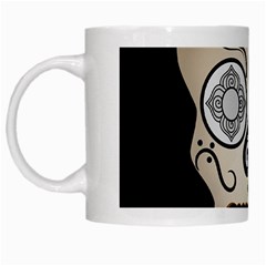 Skull Scary Art Digital Head White Mugs by Wegoenart