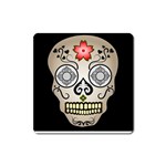 Skull Scary Art Digital Head Square Magnet Front