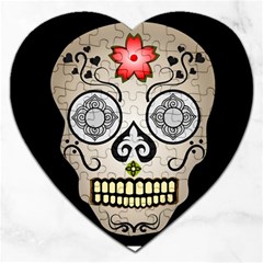 Skull Scary Art Digital Head Jigsaw Puzzle (heart) by Wegoenart