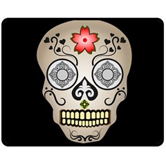 Skull Scary Art Digital Head Fleece Blanket (Medium) 