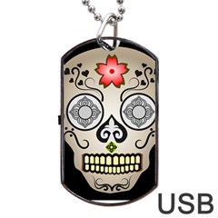 Skull Scary Art Digital Head Dog Tag Usb Flash (one Side) by Wegoenart