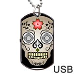 Skull Scary Art Digital Head Dog Tag USB Flash (One Side) Front