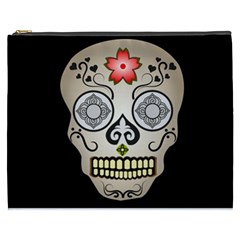 Skull Scary Art Digital Head Cosmetic Bag (XXXL)