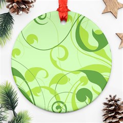 Floral Decoration Flowers Design Ornament (round) by Wegoenart