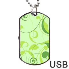 Floral Decoration Flowers Design Dog Tag Usb Flash (two Sides) by Wegoenart