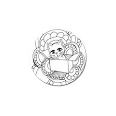 Cute Cat Coloring Page Design Golf Ball Marker by Wegoenart