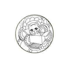 Cute Cat Coloring Page Design Hat Clip Ball Marker (4 Pack) by Wegoenart