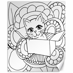 Cute Cat Coloring Page Design Canvas 16  X 20  by Wegoenart