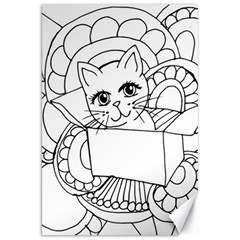 Cute Cat Coloring Page Design Canvas 20  X 30  by Wegoenart