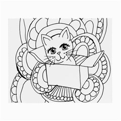 Cute Cat Coloring Page Design Small Glasses Cloth (2 Sides) by Wegoenart