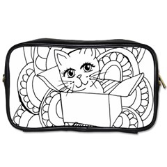 Cute Cat Coloring Page Design Toiletries Bag (one Side) by Wegoenart