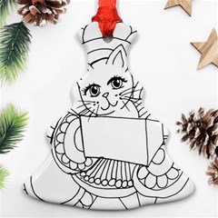 Cute Cat Coloring Page Design Christmas Tree Ornament (two Sides) by Wegoenart